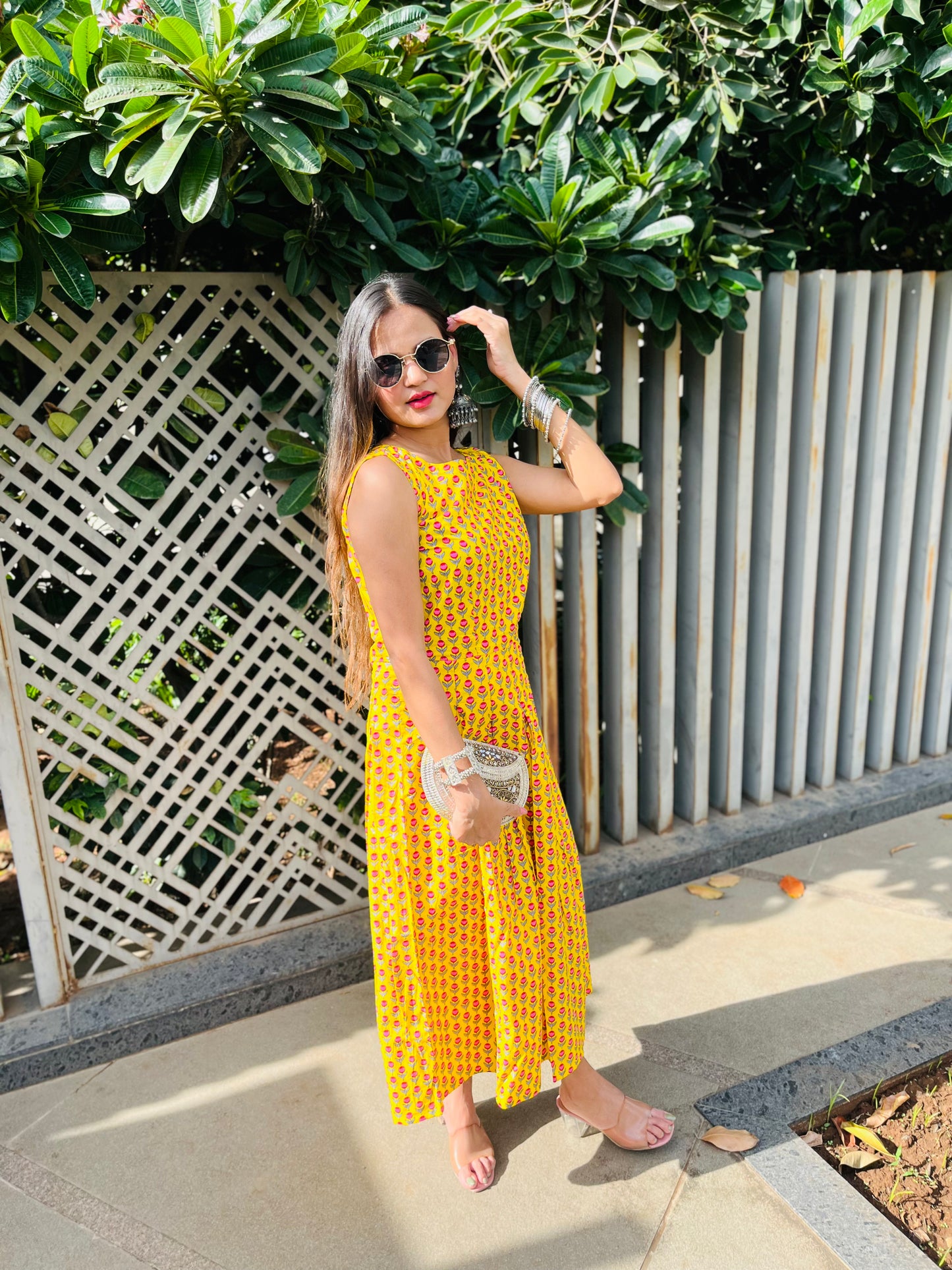 Yellow cherry dress