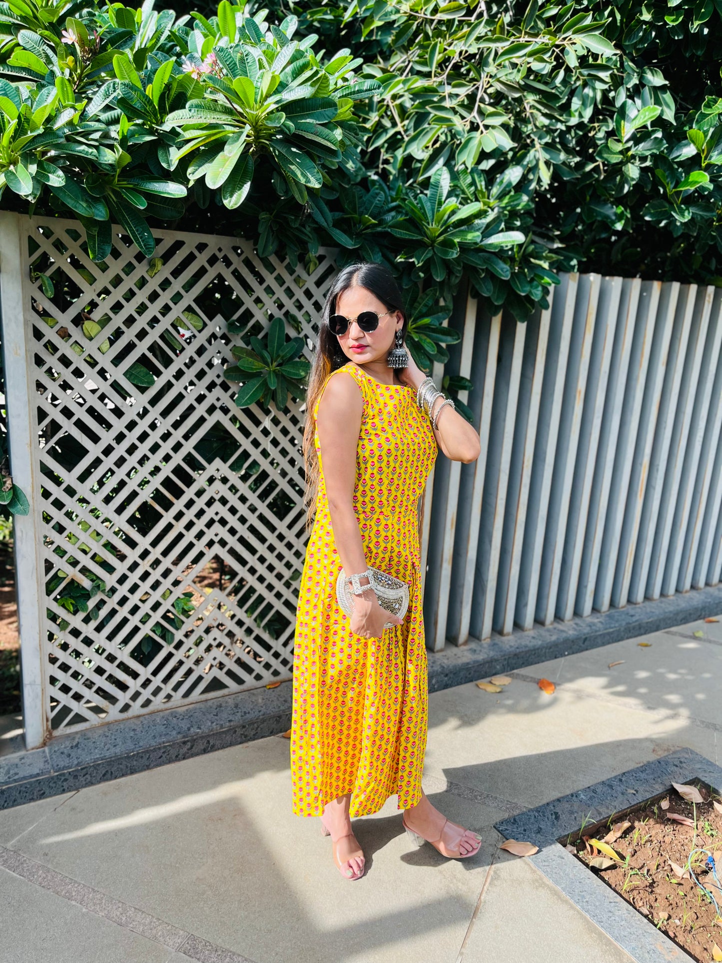 Yellow cherry dress