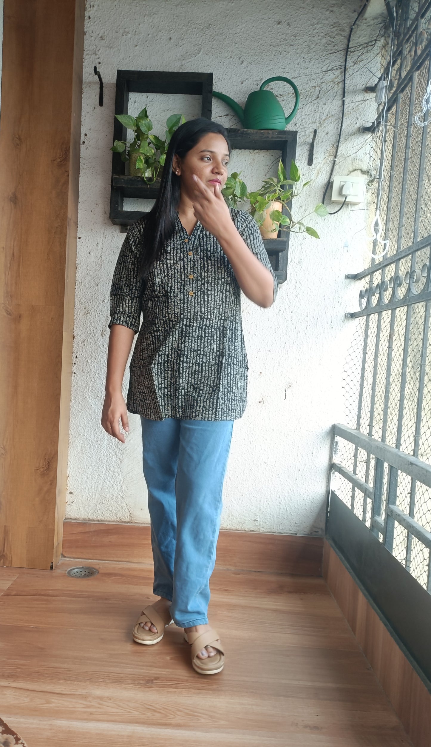 Charcoal Bloom Tunic