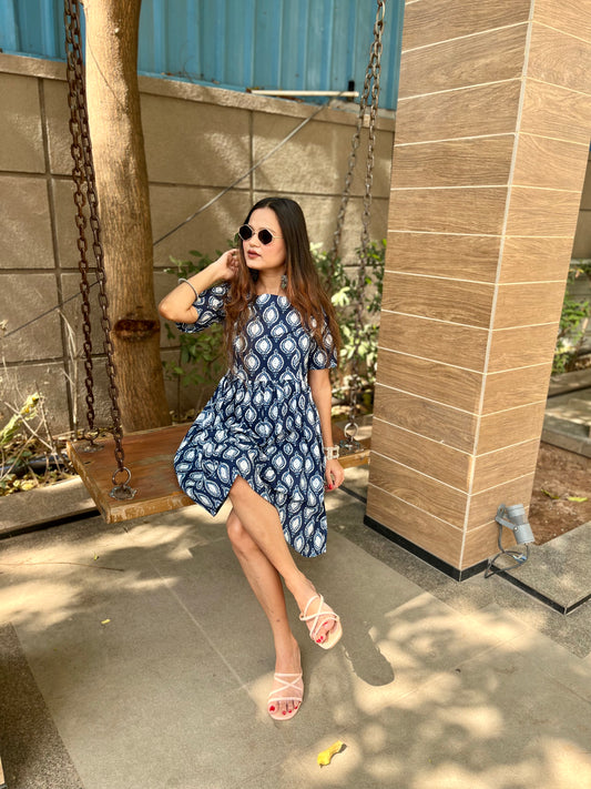 Pleated Short Dress