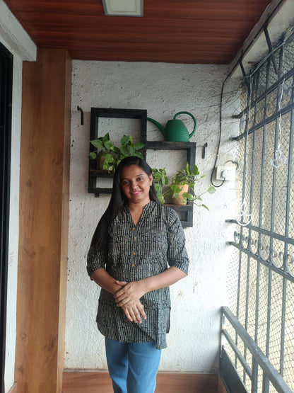 Charcoal Bloom Tunic