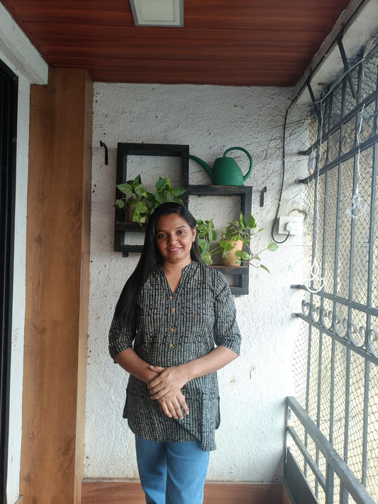 Charcoal Bloom Tunic