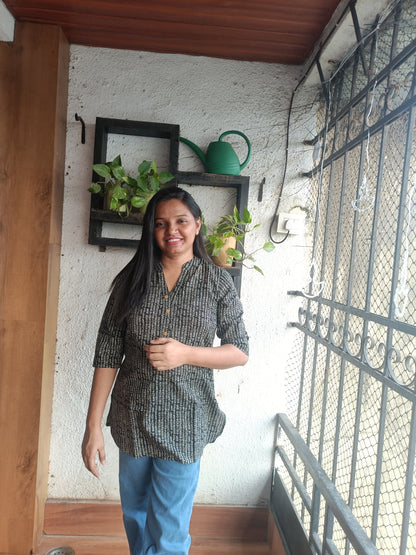 Charcoal Bloom Tunic