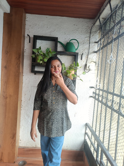 Charcoal Bloom Tunic