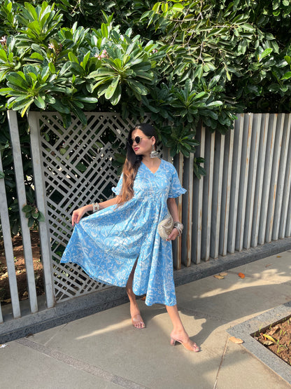 Frill sleeve  Maxi Dress