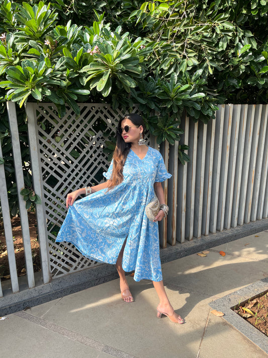Frill sleeve  Maxi Dress