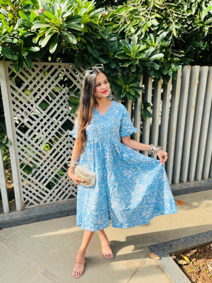 Frill sleeve  Maxi Dress
