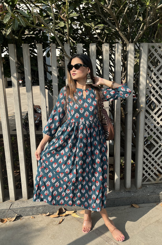 Front Gathered Dress