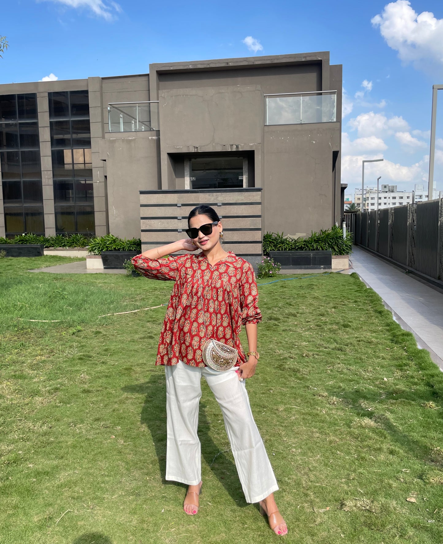 Ruby Floral Collar Top