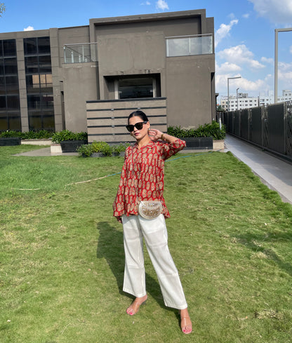 Ruby Floral Collar Top