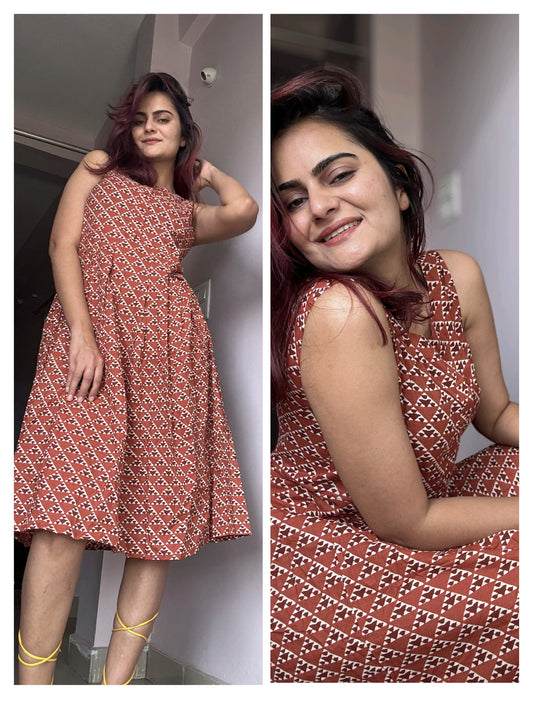 Pleated Cotton Midi